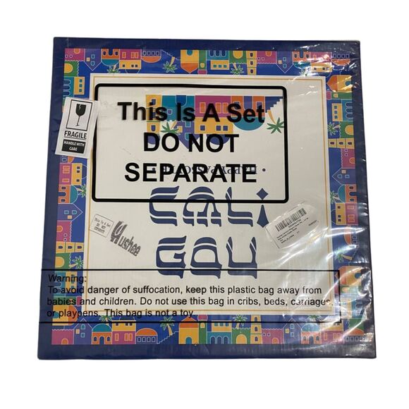 Hushee Passover Seder Plate 12.2” Ceramic Round Blue White w/ Gift Box - Picture 5 of 7